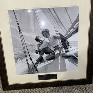 ORIGINAL John & Jackie Kennedy Custom Framed Sailing Photo Cape Cod Summer 1953